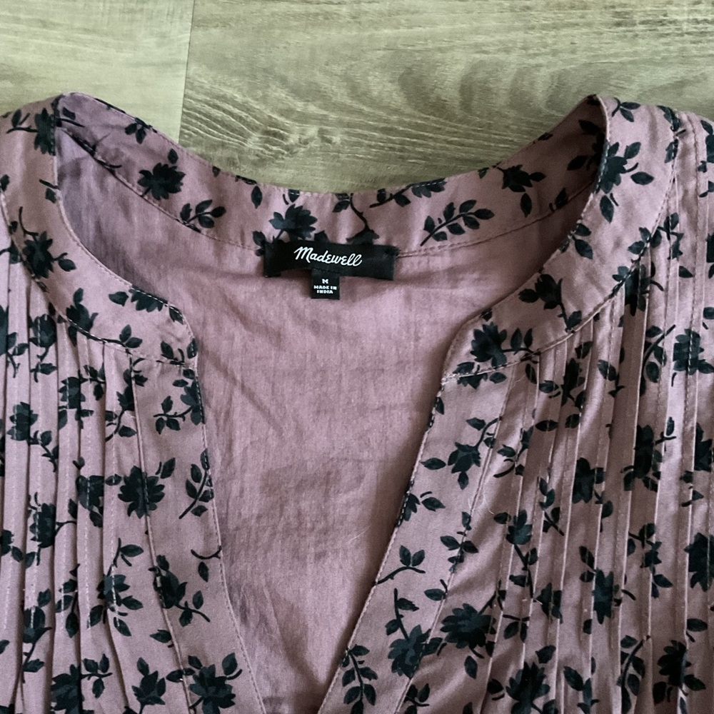 Madewell Tillie Puff-Sleeve Mini Dress in Shadow Blooms size medium - Picture 5 of 7